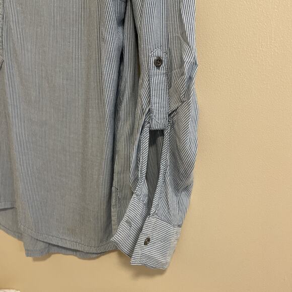 Women’s Bandolino Trinity Roll Tab Long Sleeve Top MOODY BLUE Women's Sz Medium - Picture 6 of 8